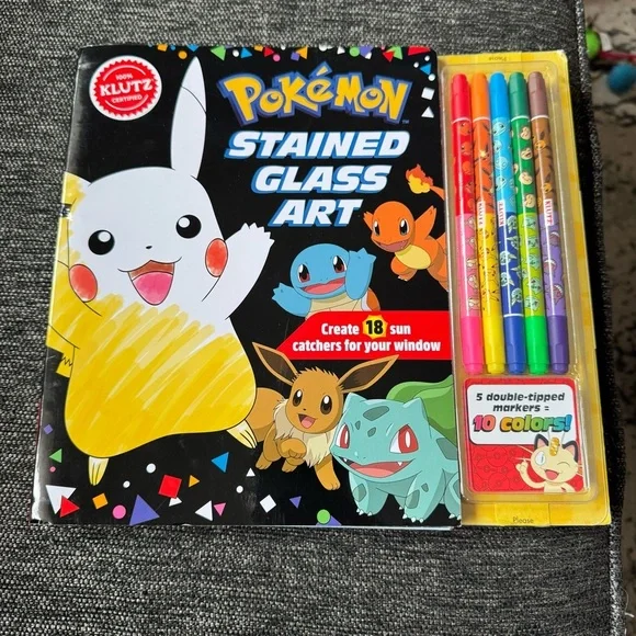 Pokémon Stained Glass Art Kit with Markers - Picture 1 of 5